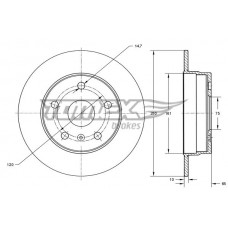 TX 74-00 TOMEX Brakes Гальмівний диск