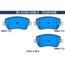 B1.G120-1059.2 GALFER КомплеК т гальмівних колодок, дискове гальмо