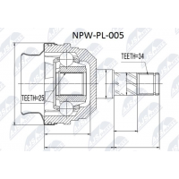NPW-PL-005 NTY Шарнирный комплект, Привідний вал