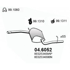 04.6052 ASSO Середній глушник вихлопних газів