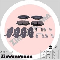 25757.175.2 ZIMMERMANN КомплеК т гальмівних колодок, дискове гальмо