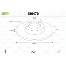 186470 VALEO Гальмівний диск