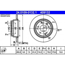 24.0109-0132.1 ATE Гальмівний диск