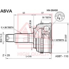 HN-29A50 ASVA Шарнирный комплект, Привідний вал