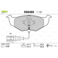 598488 VALEO Комплект гальмівних колодок дисковий гальм