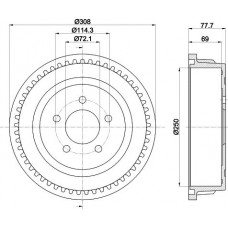 8DT 355 300-721 HELLA PAGID Гальмівний барабан