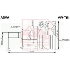 VW-T51 ASVA Шарнирный комплект, Привідний вал