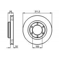 0 986 478 580 BOSCH Гальмівний диск