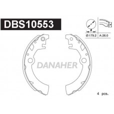 DBS10553 DANAHER Комплект гальмівних колодок
