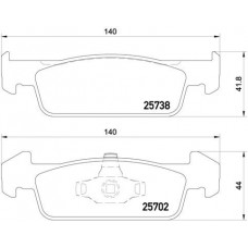 P 68 060 BREMBO Комплект гальмівних колодок дисковий гальм