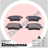24403.175.1 ZIMMERMANN Комплект гальмівних колодок дисковий гальм