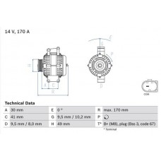 0 986 082 480 BOSCH Генератор