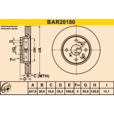 BAR20180 BARUM Гальмівний диск