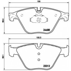 P 06 074 BREMBO Комплект гальмівних колодок дисковий гальм