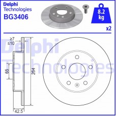 BG3406 DELPHI Гальмівний диск