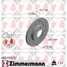 600.1158.52 ZIMMERMANN Гальмівний диск
