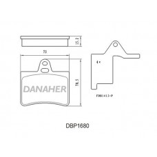 DBP1680 DANAHER Комплект гальмівних колодок дисковий гальм