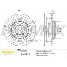 BD-3613 FREMAX Гальмівний диск