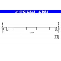 24.5102-0353.3 ATE Гальмівний шланг