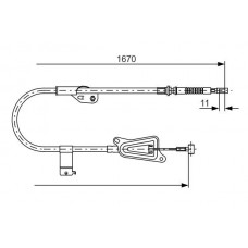 1 987 477 943 BOSCH Тросик, cтояночный тормоз