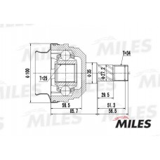 GA10022 MILES Шарнирный комплект, Привідний вал