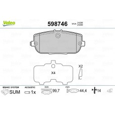 598746 VALEO Комплект гальмівних колодок дисковий гальм