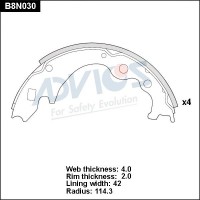 B8N030 ADVICS Комплект гальмівних колодок
