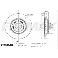 BD-2939 FREMAX Гальмівний диск