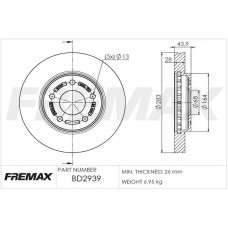 BD-2939 FREMAX Гальмівний диск