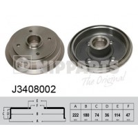 J3408002 NIPPARTS Гальмівний барабан