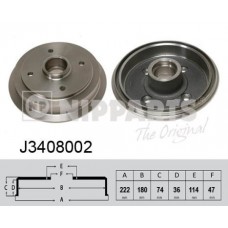 J3408002 NIPPARTS Гальмівний барабан
