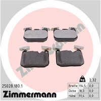 25028.180.1 ZIMMERMANN Комплект гальмівних колодок дисковий гальм