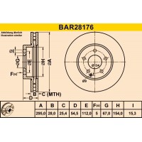 BAR28176 BARUM Гальмівний диск
