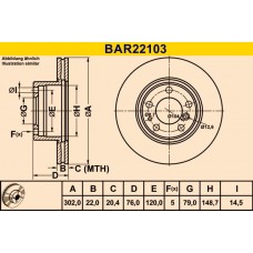 BAR22103 BARUM Гальмівний диск