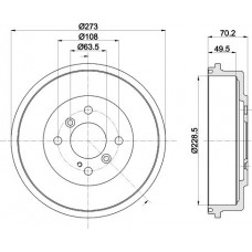 8DT 355 303-001 HELLA PAGID Гальмівний барабан