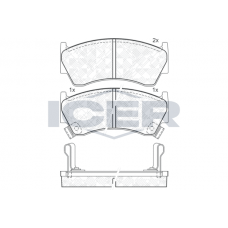 181394 ICER Комплект гальмівних колодок дисковий гальм