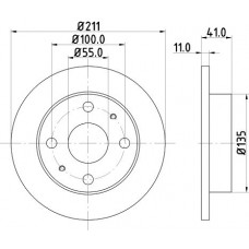 8DD 355 107-291 HELLA Гальмівний диск