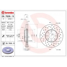 09.7628.1X BREMBO Гальмівний диск