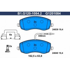 B1.G120-1084.2 GALFER Комплект гальмівних колодок дисковий гальм