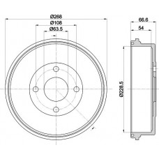 8DT 355 300-181 HELLA PAGID Гальмівний барабан
