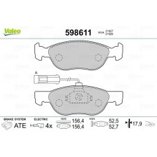 598611 VALEO Комплект гальмівних колодок дисковий гальм