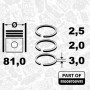R1009700VR1 ET ENGINETEAM Комплект поршневих кілець