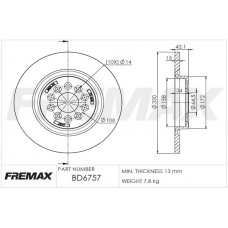 BD-6757 FREMAX Гальмівний диск