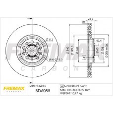 BD-6085 FREMAX Гальмівний диск