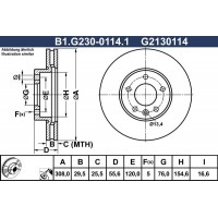 B1.G230-0114.1 GALFER Гальмівний диск