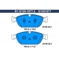 B1.G120-1877.2 GALFER КомплеК т гальмівних колодок, дискове гальмо