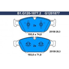 B1.G120-1877.2 GALFER КомплеК т гальмівних колодок, дискове гальмо