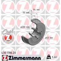 430.1786.20 ZIMMERMANN Гальмівний барабан