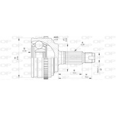 CVJ5605.10 OPEN PARTS Шарнирный комплект, Привідний вал