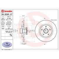 08.B395.27 BREMBO Гальмівний диск